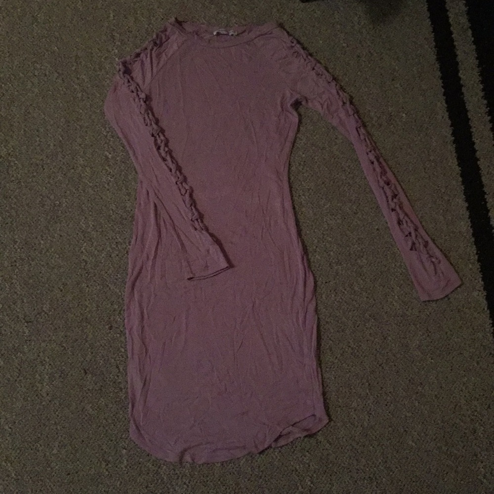 FashionNova Purple pencil dress w/ braided sleeves